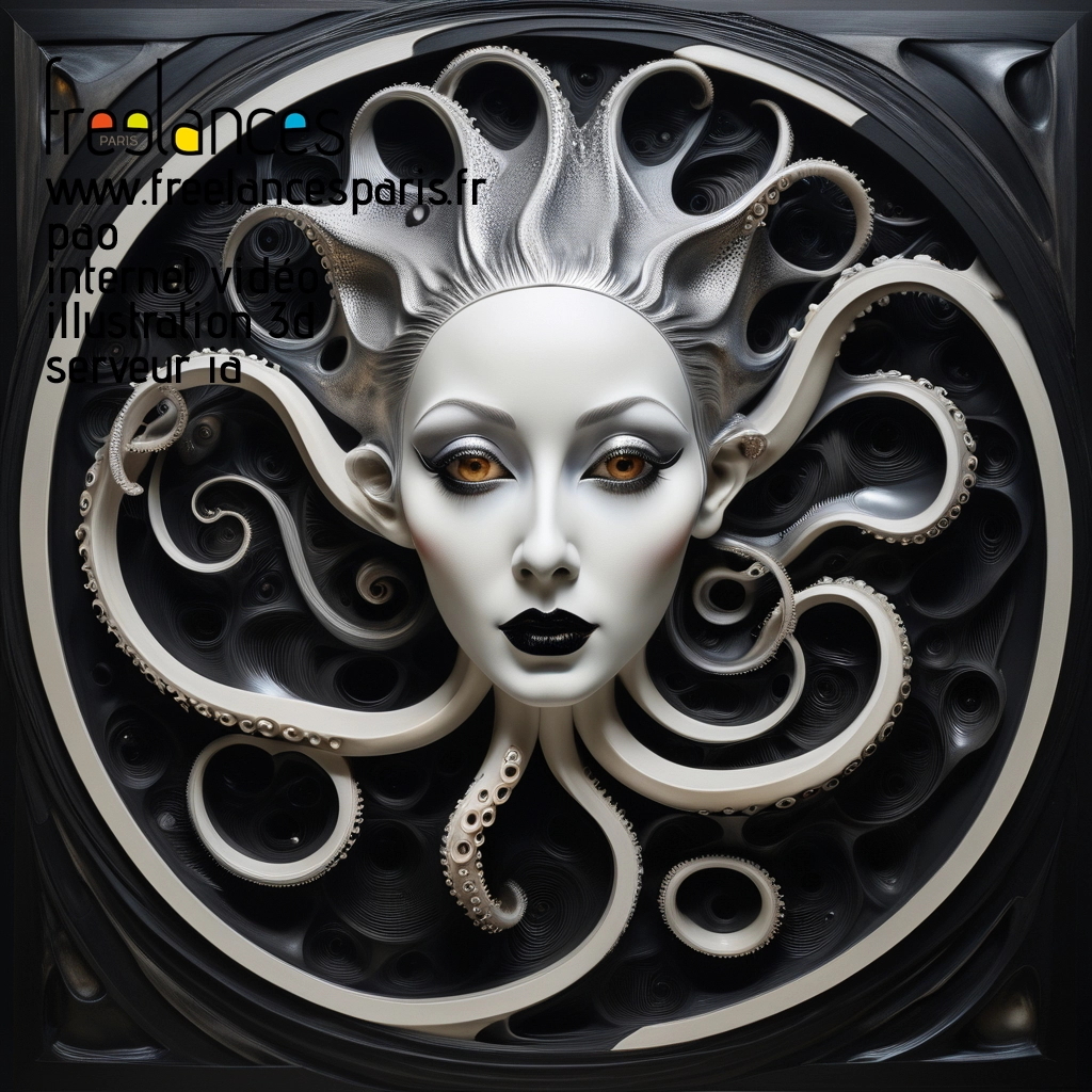 Pao mise en page internet vidéo illustration 3d serveur IA générative AI freelance paris studio de création magazines ufshpjl0